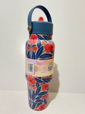 Mayim Floral Insulated Water Bottle - Blue & Coral